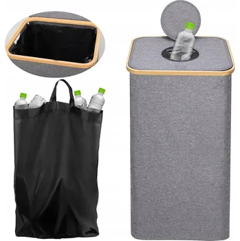 Obraz Skládací koš na prádlo a lahve 100L s víkem a taškou