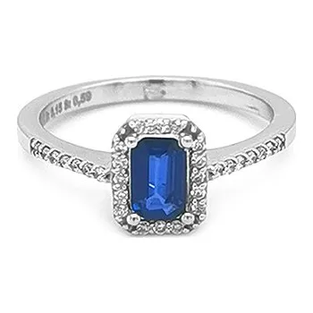 Prsten Zlatý Prsten se Safírem a Diamanty 2010698