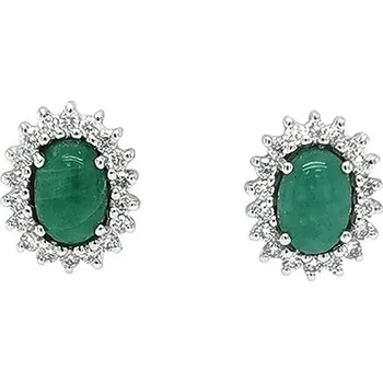 Náušnice Zlaté Náušnice se Smaragdy s Diamanty 2020190