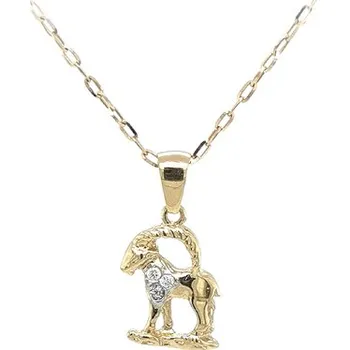 Přívěsek Zlatý Přívěsek Znamení Kozoroh se Zirkony 7150342