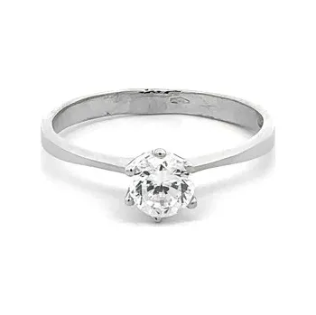 Prsten Zásnubní Prsten se Zirkonem z Bílého Zlata 7131862