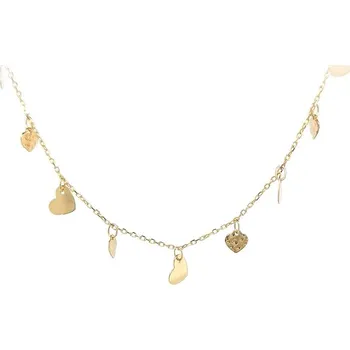 Náhrdelník Zlatý Dámský Náhrdelník Srdíčka