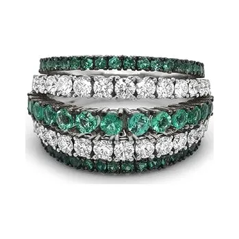 Prsten Zlatý Prsten se Smaragdy a Diamanty 2011562