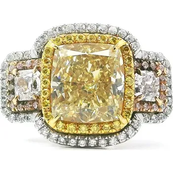 Prsten Zlatý Prsten s Fancy Žlutým Diamantem 2011573