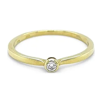 Prsten Zlatý Zásnubní Prsten s Diamantem 2011206