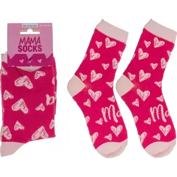 Dámské ponožky PONOŽKY NÁPIS MAMA 36-42 RŮŽOVÉ - DÁREK PRO MAMINKU KE DNI MATEK