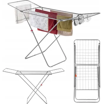 Sušák na prádlo Skládací sušák na prádlo na balkon Kadax, stříbrný, 18 m