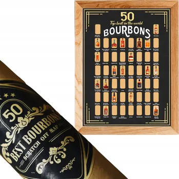 Plakát Plakát Stírací los 50 nejlepších Bourbons Scratch Off