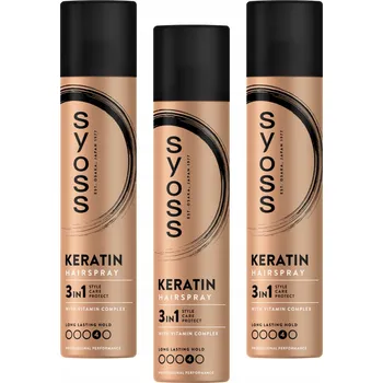 Stylingový přípravek 3X LAK NA VLASY EXTRA SILNÝ SYOSS S KERATINEM PRO ZPEVNĚNÍ 300ML