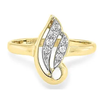 Prsten Zlatý Prsten se Zirkony z Kombinovaného Zlata 7130984