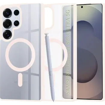 Pouzdro na mobilní telefon Kryt Samsung Galaxy S25 Ultra, Techsuit - MagSafe Pro, růžový
