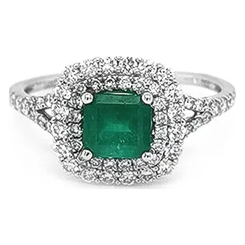 Prsten Zlatý Prsten se Smaragdem a Diamanty 2010404