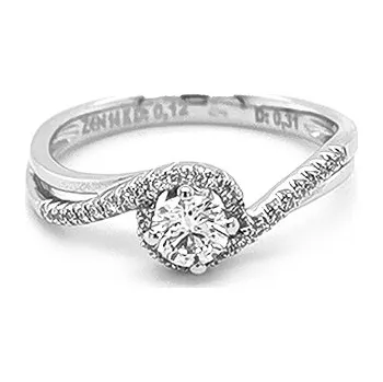 Prsten Zlatý Zásnubní Prsten s Diamanty 2011052