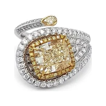 Prsten Zlatý Prsten s Fancy Žlutým Diamantem 2011572