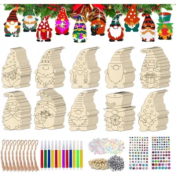 Vánoční dekorace Dřevěné vánoční ozdoby na stromeček, vánoční baňky MIX K Vymalování, 354 ks