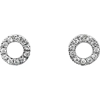 Náušnice Kruhové Náušnice z Bílého Zlata s Jemnými Zirkony 7120138