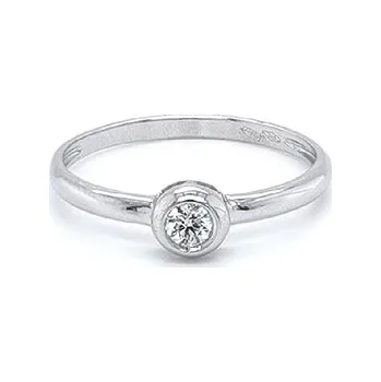 Prsten Zásnubní Prsten se Zirkonem z Bílého Zlata 7130219