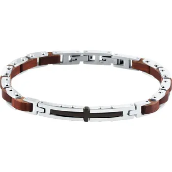 Náramek Náramek pánský kombinace dřeva a oceli 43095.3