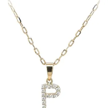 Přívěsek Zlatý Přívěsek Písmeno P se Zirkony 7150947