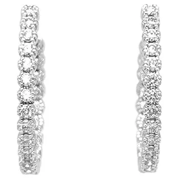 Náušnice Zlaté Kruhové Náušnice s Diamanty 2020824