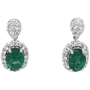 Náušnice Zlaté Náušnice se Smaragdy a Diamanty 2020183