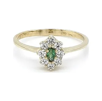 Prsten Zlatý Prsten se Zeleným Kamenem 7130159