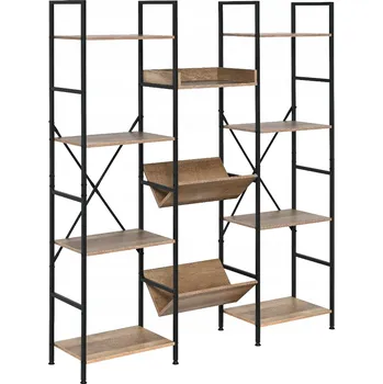 Komoda Industriální regál loft do kanceláře, obýváku, skříňka, komoda na knihy, černý dub