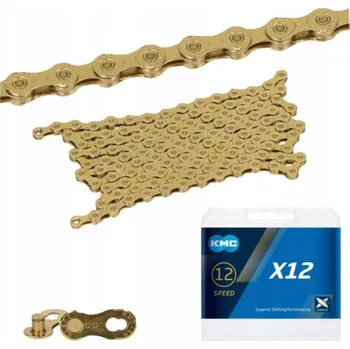 Řetěz na kolo Řetěz na kolo KMC X12 zlatý, 126 článků, voskovaný