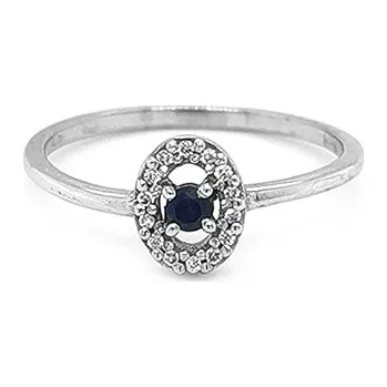 Prsten Zlatý Prsten se Safírem a Diamanty 2010604