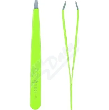 Péče o řasy a obočí Nippes pinzeta lomená lakovaná zelená nerez 9.5cm