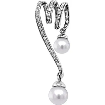 Přívěsek Zlatý Přívěsek Přírodní Perly a Diamanty 2050282