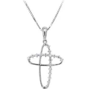 Přívěsek Přívěsek Kříž se Zirkony z Bílého Zlata 7151333