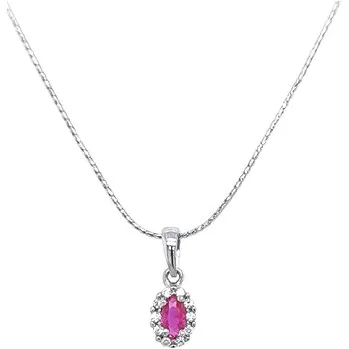 Přívěsek Zlatý Přívěsek s Růžovým Kamenem 7151005