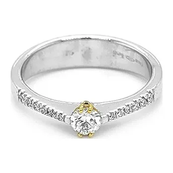 Prsten Zlatý Zásnubní Prsten s Diamanty 2010748