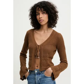 Dámský svetr Bavlněný kardigan Answear.LAB LKC.125BRETANGEA.ums hnědá 88X, vel. L