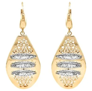 Náušnice Zlaté VIsací Náušnice z Kominovaného Zlata 7122165