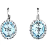 Visací Náušnice Zdobené Modrými Topazy na Elegantním Bílém Zlatě 7120083