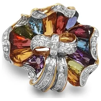 Prsten Zlatý Prsten Polodrahokamy a Diamanty 2011593