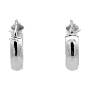 Náušnice Kruhové Náušnice z Bílého Zlata s Hladkým Povrchem 7122630