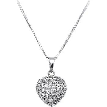 Přívěsek Přívěsek Srdce se Zirkony z Bílého Zlata 7151264