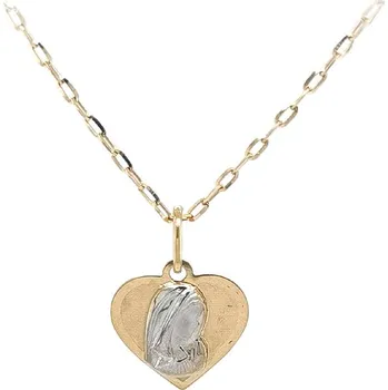 Přívěsek Srdce Víry – Medailonek Panny Marie z Kombinovaného Zlata 7150401