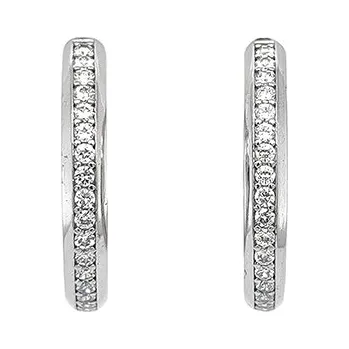 Náušnice Kruhové Náušnice se Zirkony z Bílého Zlata 7121715