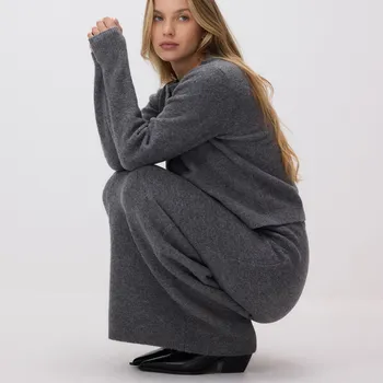 Dámská sukně Reserved - Úpletová maxi sukně - tmavě šedá - 292GP-90X - 292GP-90X-L