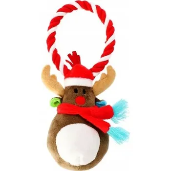 Hračka pro psa Hračka pro psy Dingo Plyšový sob s pískátkem 18 cm s provazem