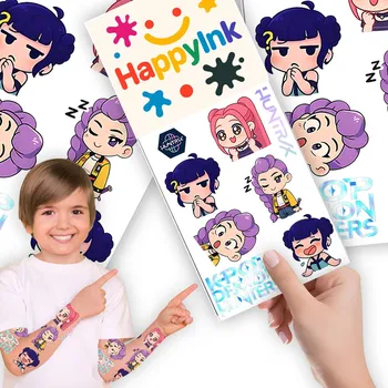 Odstranitelné tetování Smyvatelné tetování pro děti K-POP Démon Hunters Huntrix Pohádka Rumi Zoey
