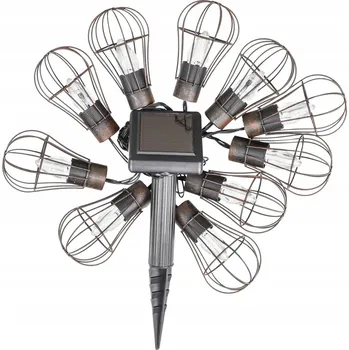 Venkovní osvětlení Světelný řetěz VidaXL 380 cm solární hnědý