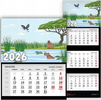 Kalendář Kalendář 2026 trojdílný – krajiny, výhledy, příroda a klid MIX VZORŮ