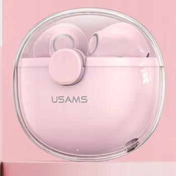 Sluchátka P4Y Bezdrátová sluchátka BU12 TWS BT 5.1 USB-C Dosah 12m Růžová