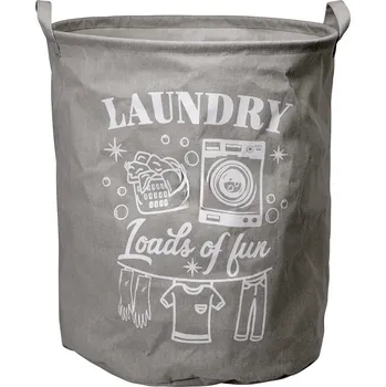 Koš na prádlo H&L Plátěný koš na prádlo s uchy 50x40cm, světle šedá