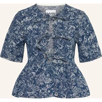 Dámská halenka Ganni Dámská Džínová Košile, modrá / bílá, 34